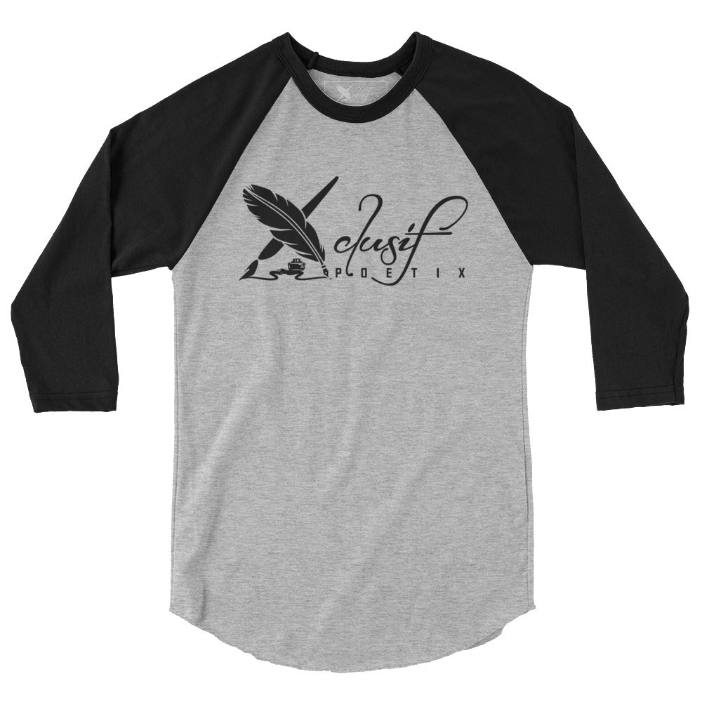 XCLUSIF POETIX BIG BLACK LOGO 3/4 sleeve raglan shirt