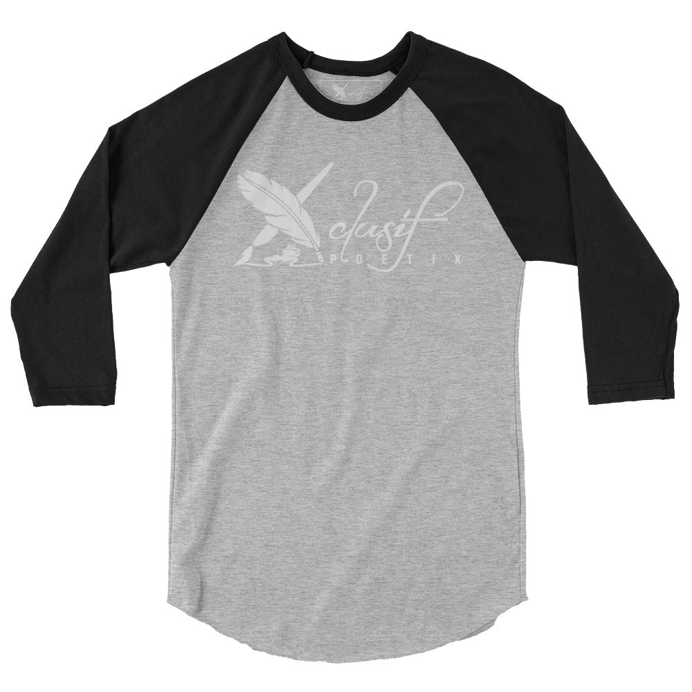 XCLUSIF POETIX BIG WHITE LOGO 3/4 sleeve raglan shirt