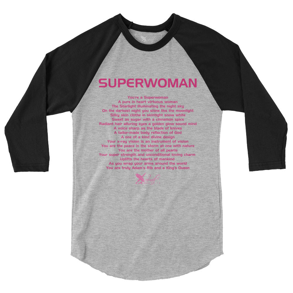 SUPERWOMAN BY XCLUSIF POETIX 3/4 sleeve raglan shirt