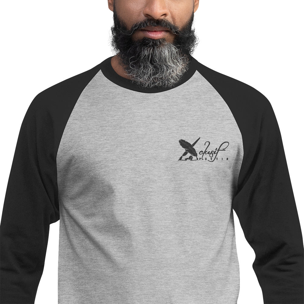 XCLUSIF POETIX BLACK LOGO 3/4 sleeve raglan shirt