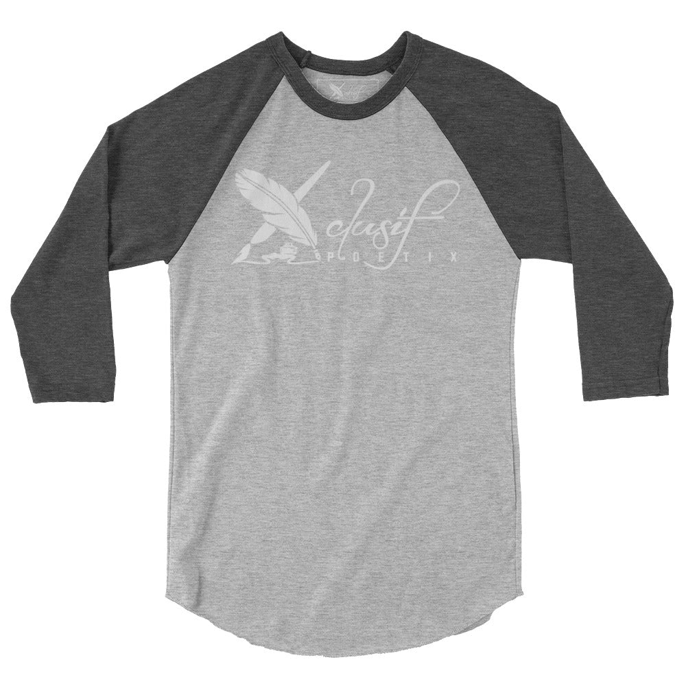 XCLUSIF POETIX BIG WHITE LOGO 3/4 sleeve raglan shirt