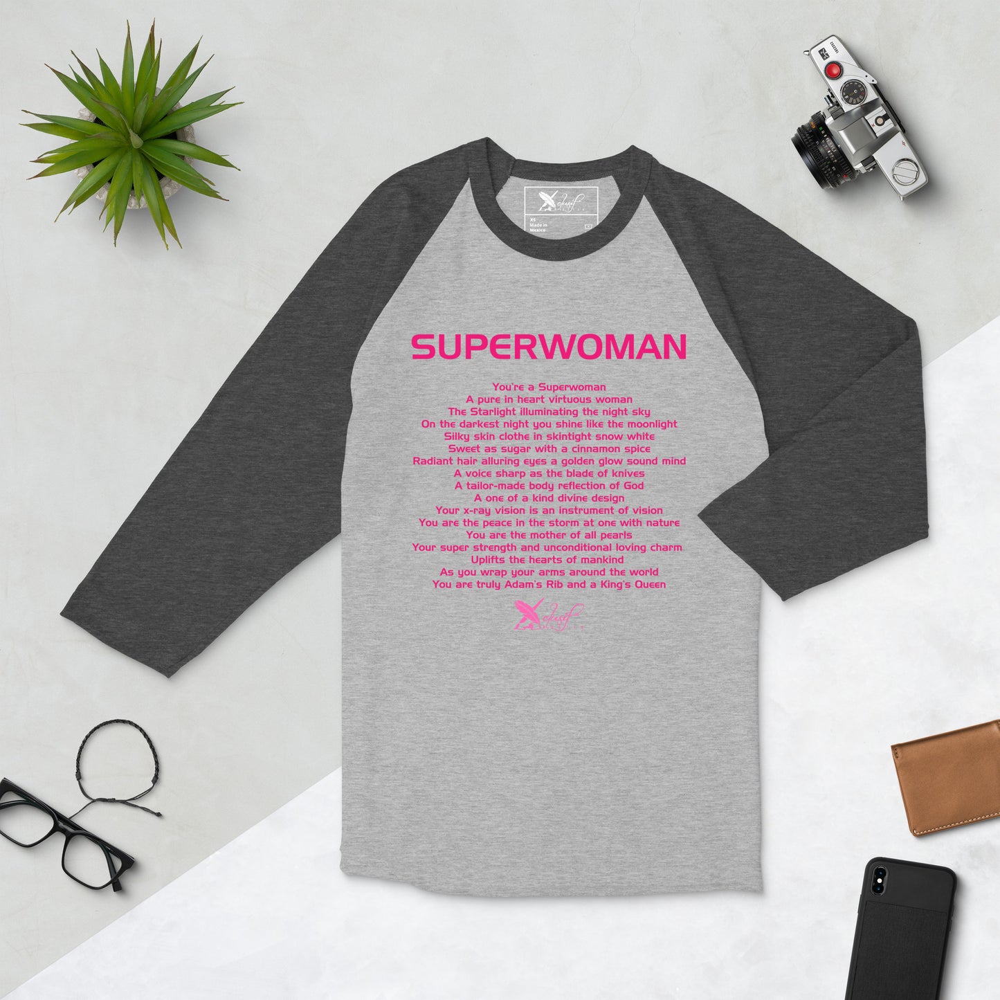 SUPERWOMAN BY XCLUSIF POETIX 3/4 sleeve raglan shirt