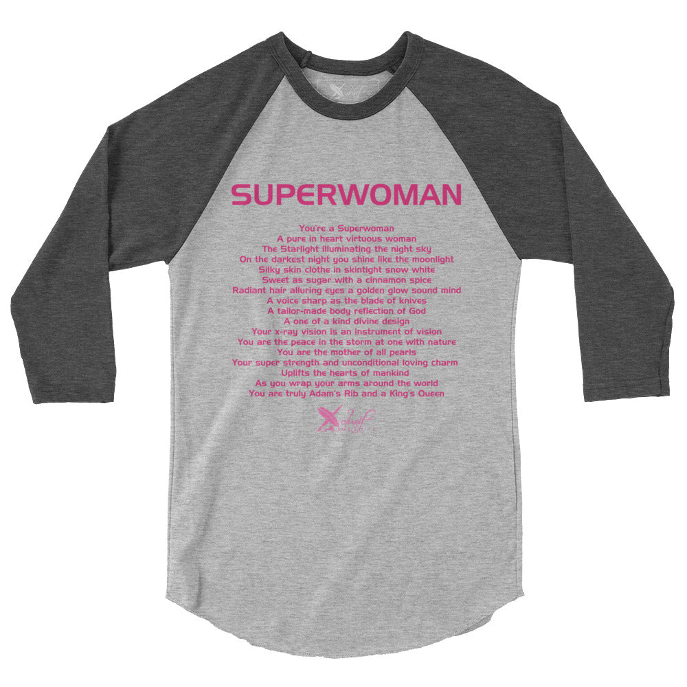 SUPERWOMAN BY XCLUSIF POETIX 3/4 sleeve raglan shirt