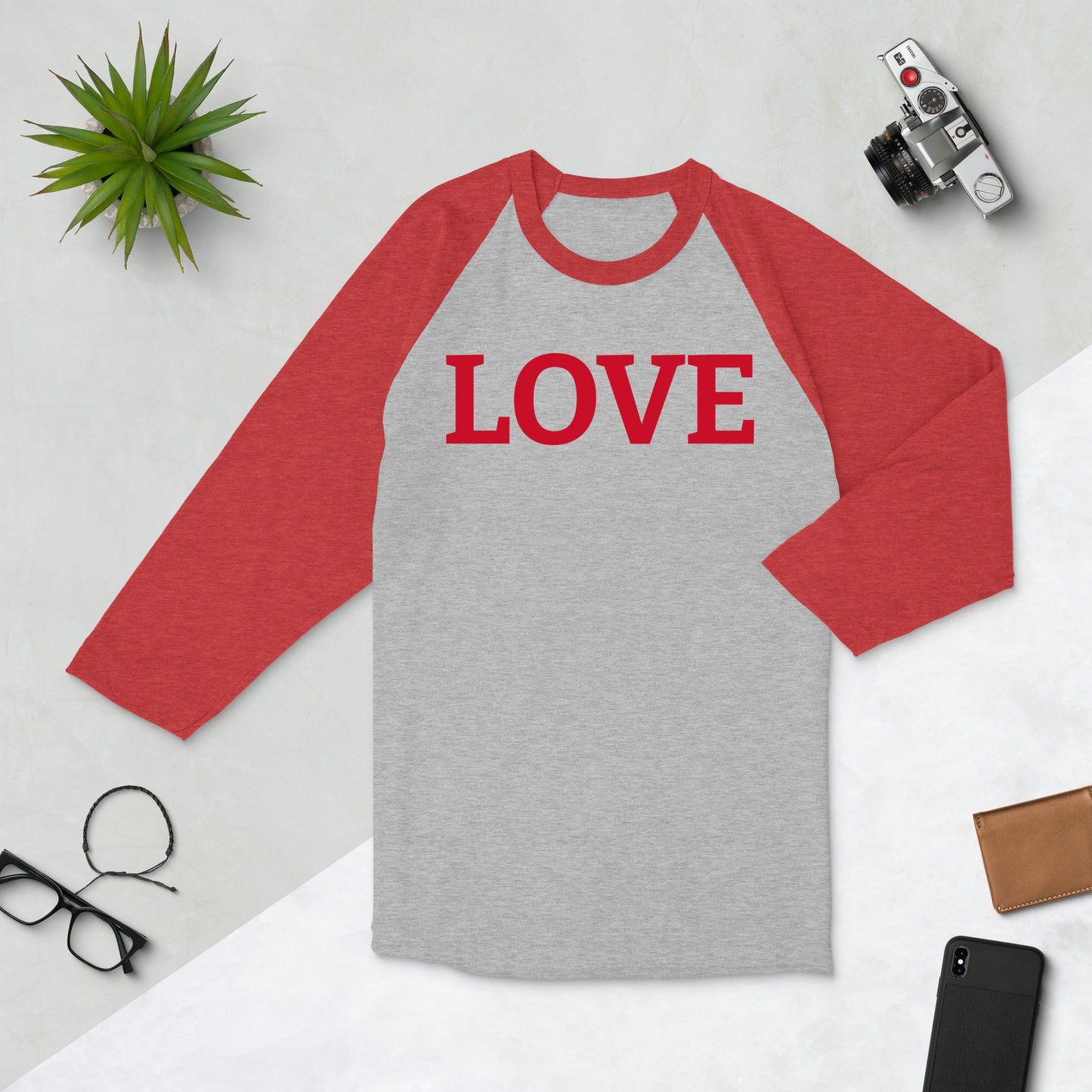 LOVE BY XCLUSIF POETIX 3/4 sleeve raglan shirt