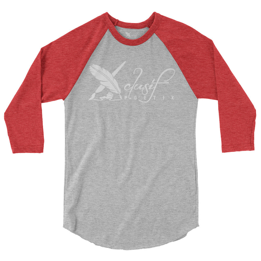 XCLUSIF POETIX BIG WHITE LOGO 3/4 sleeve raglan shirt