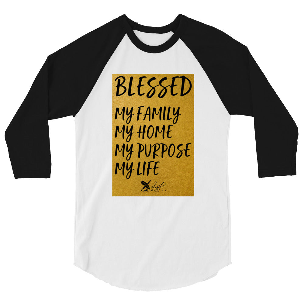 BLESSED BY XCLUSIF POETIX 3/4 sleeve raglan shirt