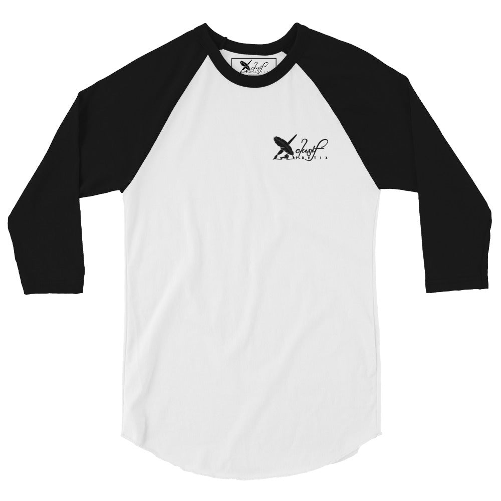 XCLUSIF POETIX BLACK LOGO 3/4 sleeve raglan shirt