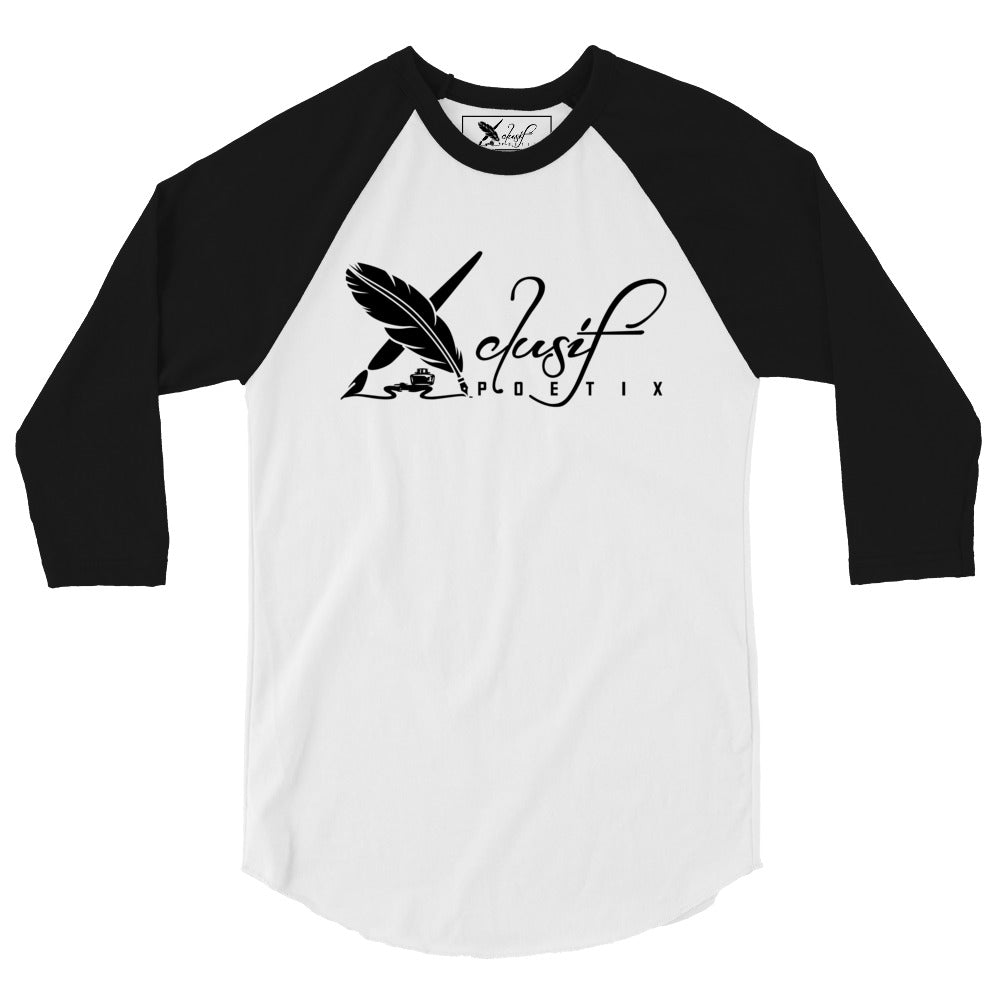 XCLUSIF POETIX BIG BLACK LOGO 3/4 sleeve raglan shirt