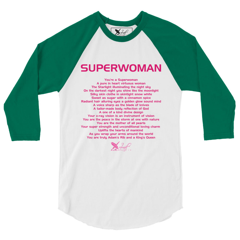 SUPERWOMAN BY XCLUSIF POETIX 3/4 sleeve raglan shirt