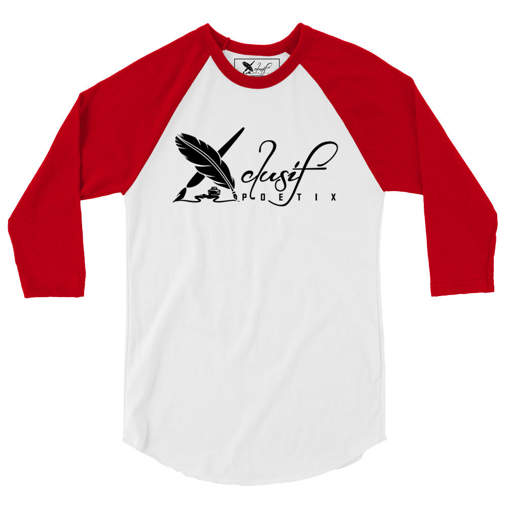 XCLUSIF POETIX BIG BLACK LOGO 3/4 sleeve raglan shirt