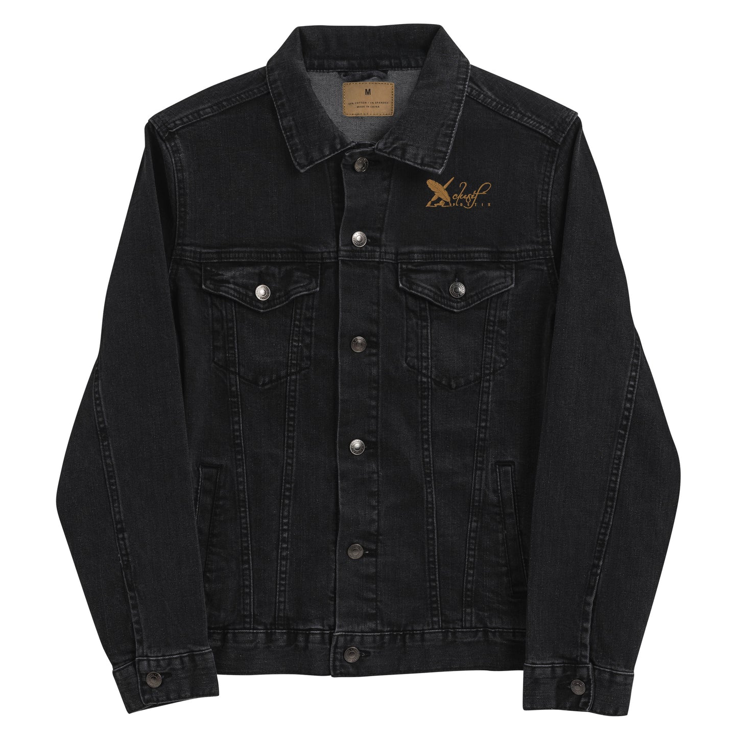 XCLUSIF POETIX GOLD LOGO Unisex denim jacket