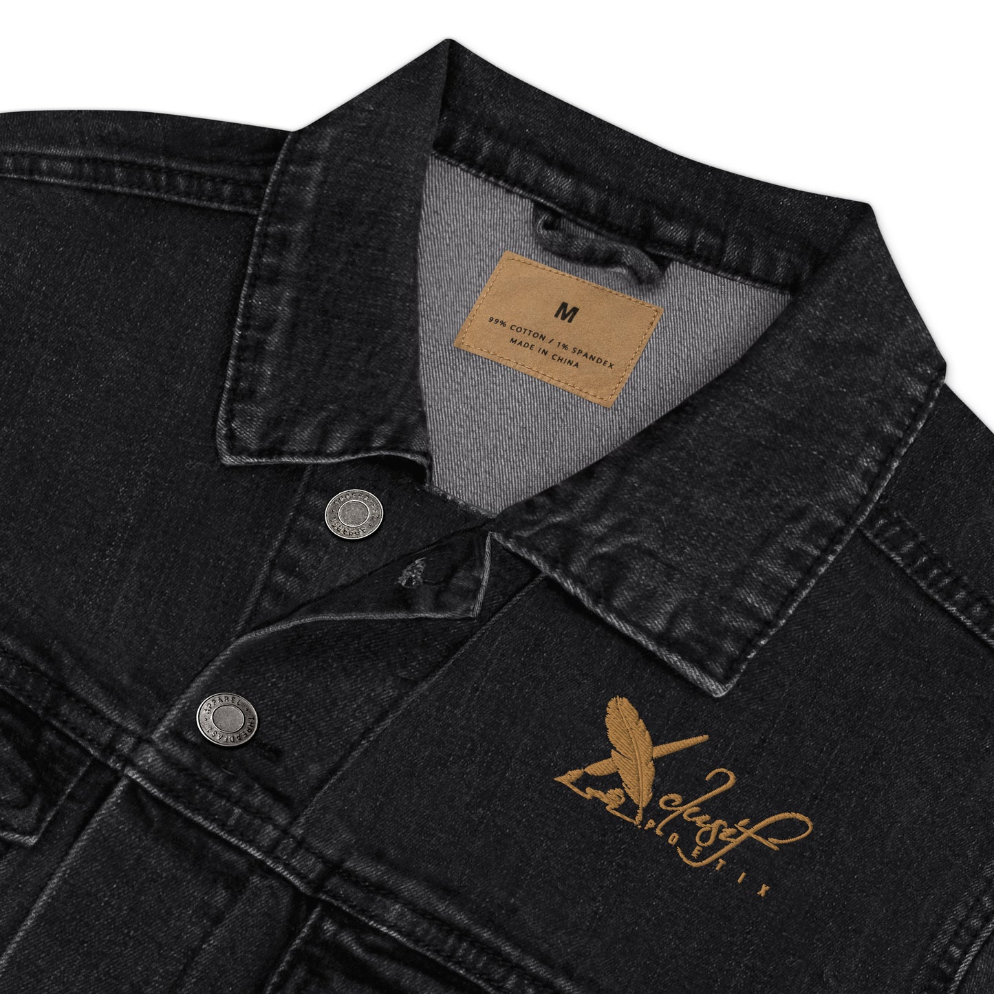 XCLUSIF POETIX GOLD LOGO Unisex denim jacket