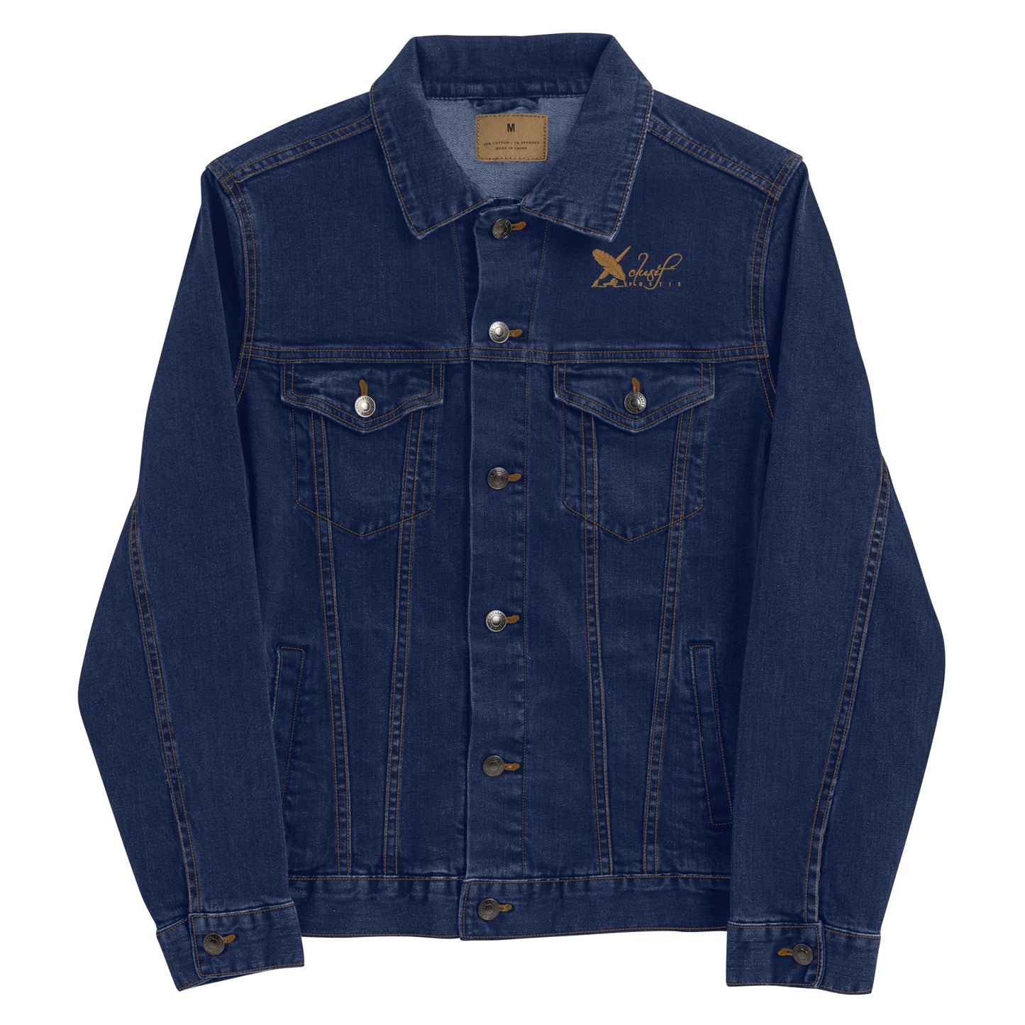 XCLUSIF POETIX GOLD LOGO Unisex denim jacket