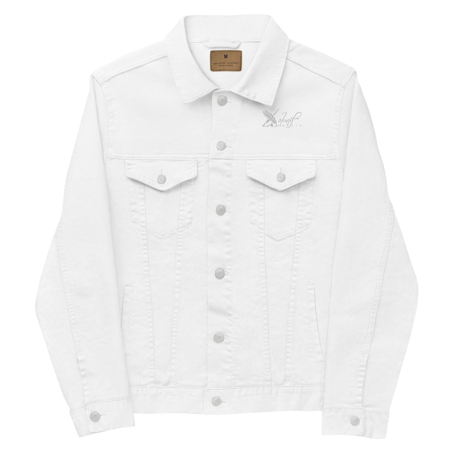 XCLUSIF POETIX WHITE LOGO Unisex denim jacket