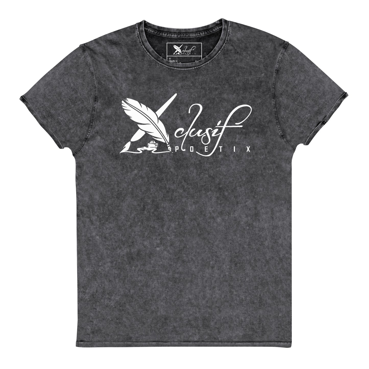 XCLUSIF POETIX WHITE LOGO Denim T-Shirt