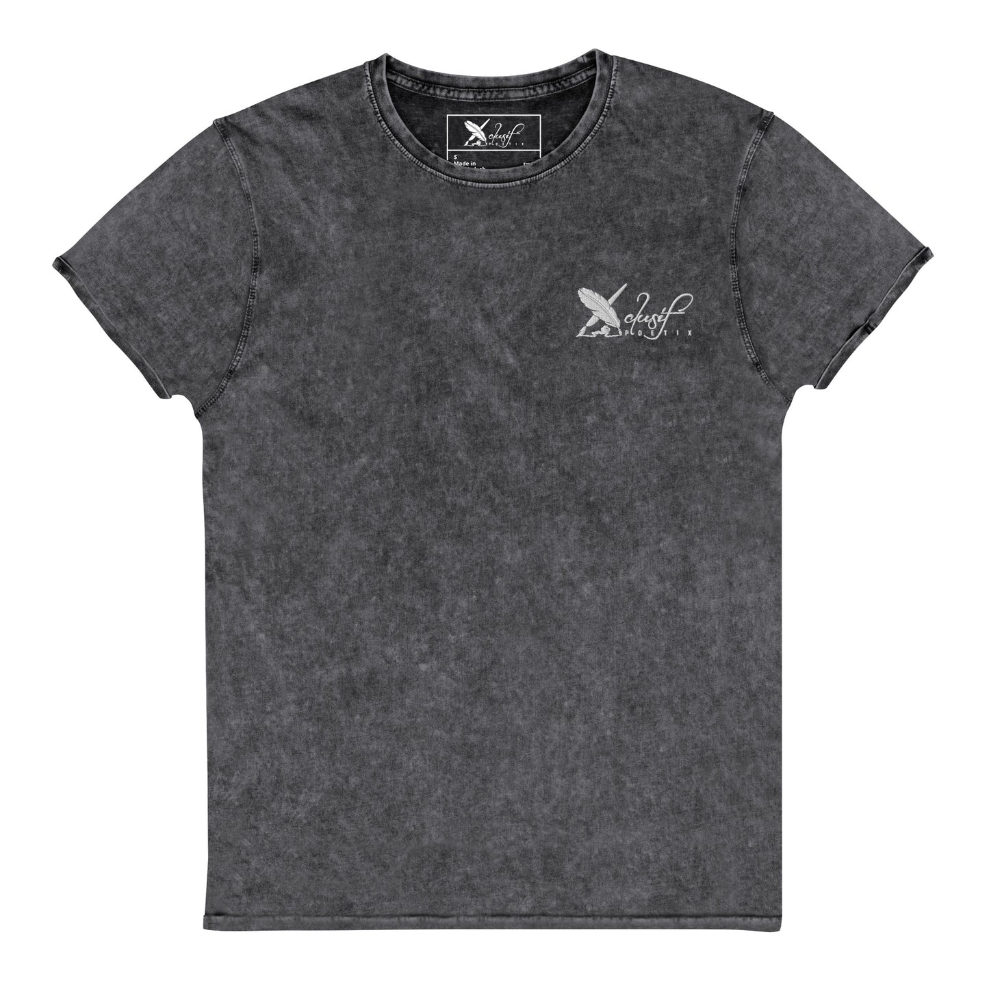 XCLUSIF POETIX WHITE LOGO Denim T-Shirt