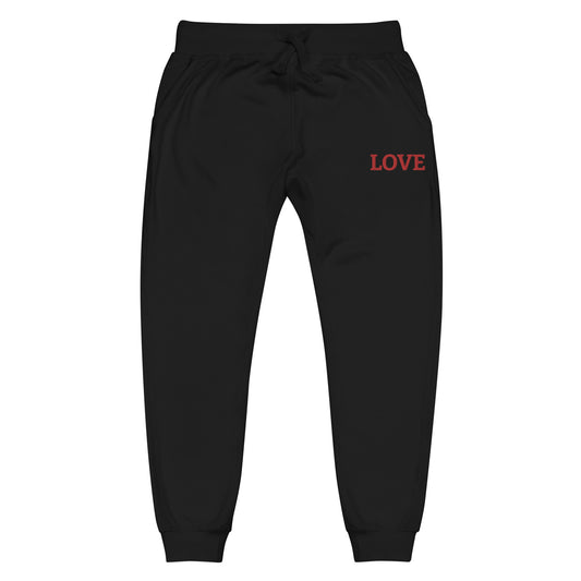 LOVE BY XCLUSIF POETIX Embroidery Unisex fleece sweatpants