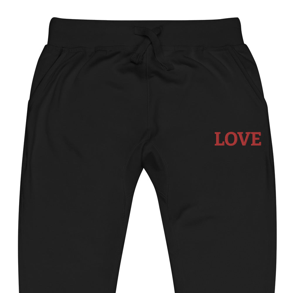 LOVE BY XCLUSIF POETIX Embroidery Unisex fleece sweatpants