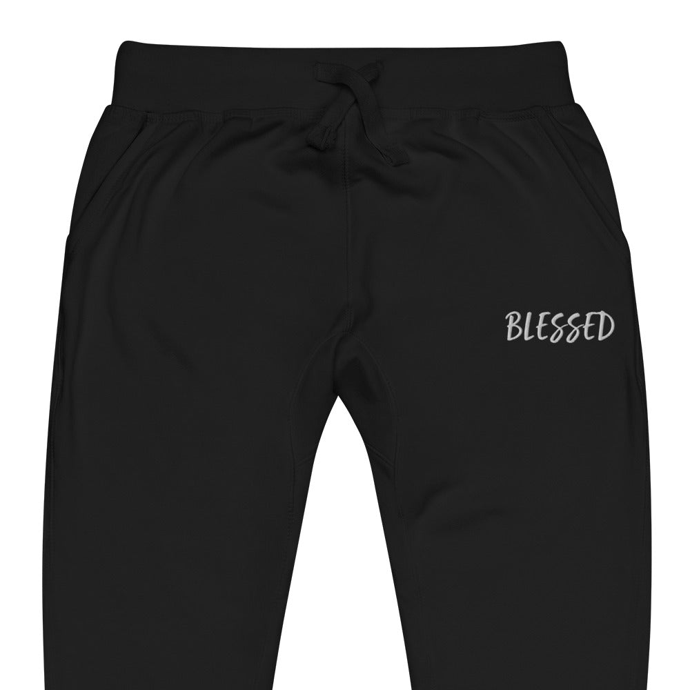 BLESSED BY XCLUSIF POETIX Embroidery Unisex fleece sweatpants