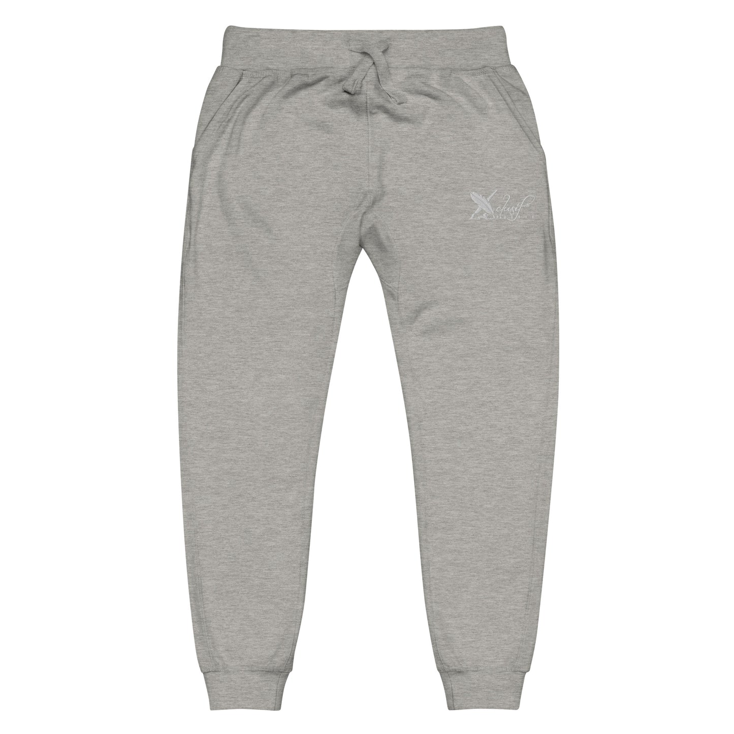 XCLUSIF POETIX WHITE LOGO Embroidery Unisex fleece sweatpants