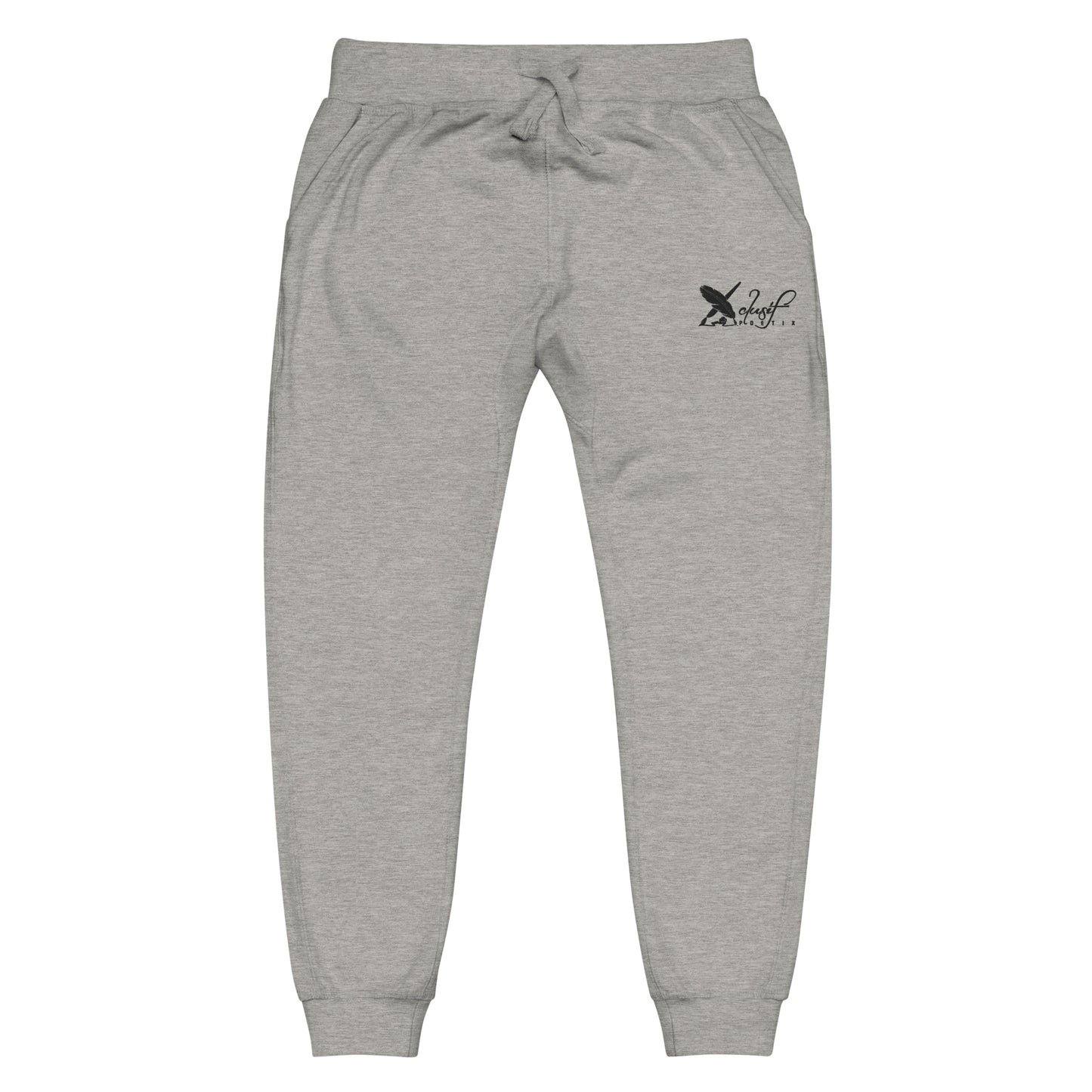 XCLUSIF POETIX BLACK LOGO Embroidery Unisex fleece sweatpants