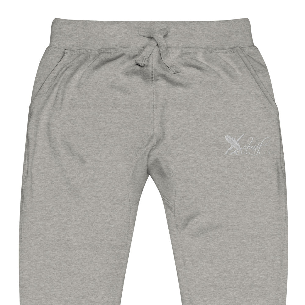 XCLUSIF POETIX WHITE LOGO Embroidery Unisex fleece sweatpants