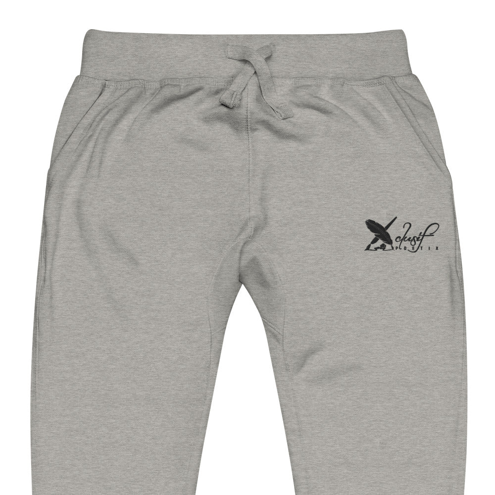 XCLUSIF POETIX BLACK LOGO Embroidery Unisex fleece sweatpants