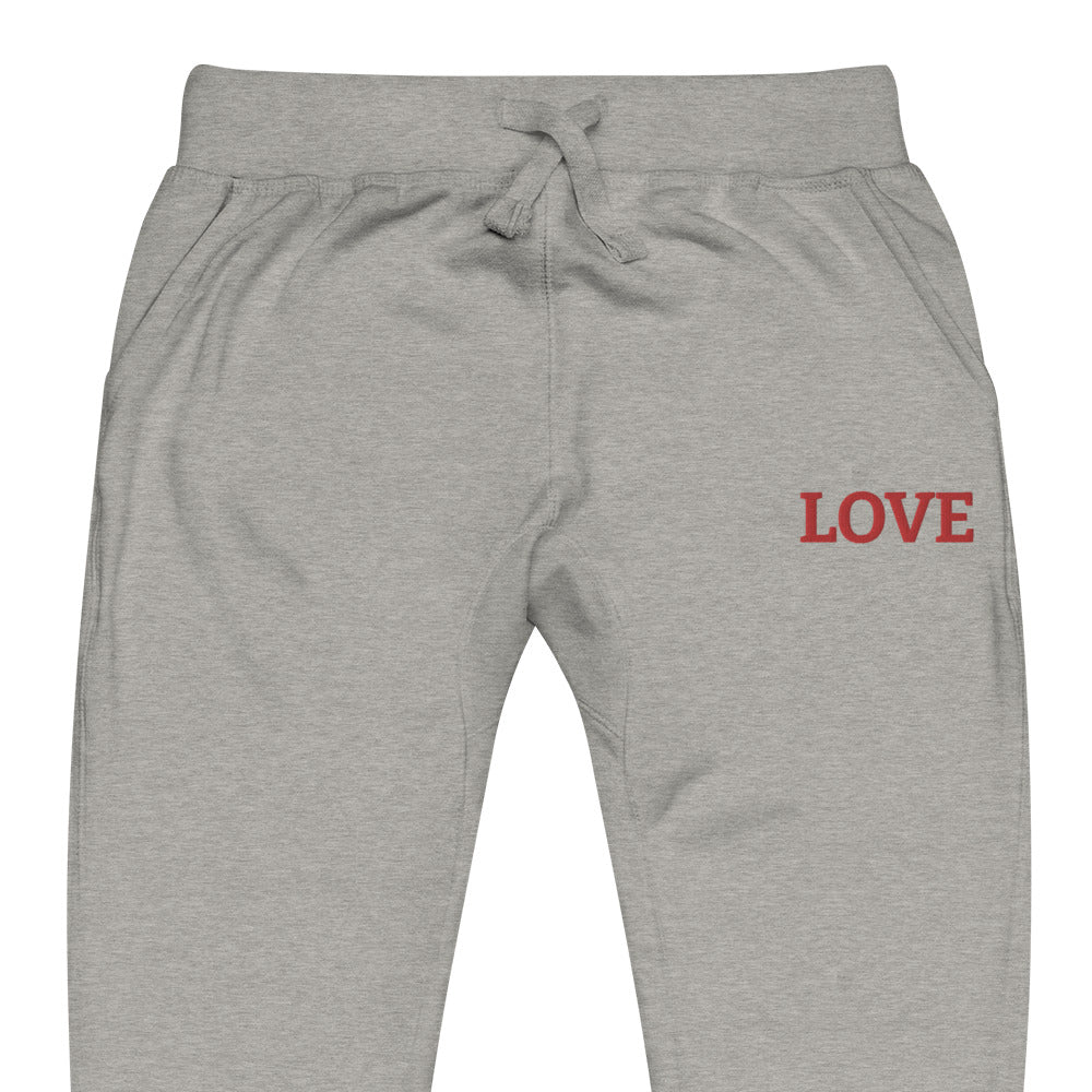 LOVE BY XCLUSIF POETIX Embroidery Unisex fleece sweatpants