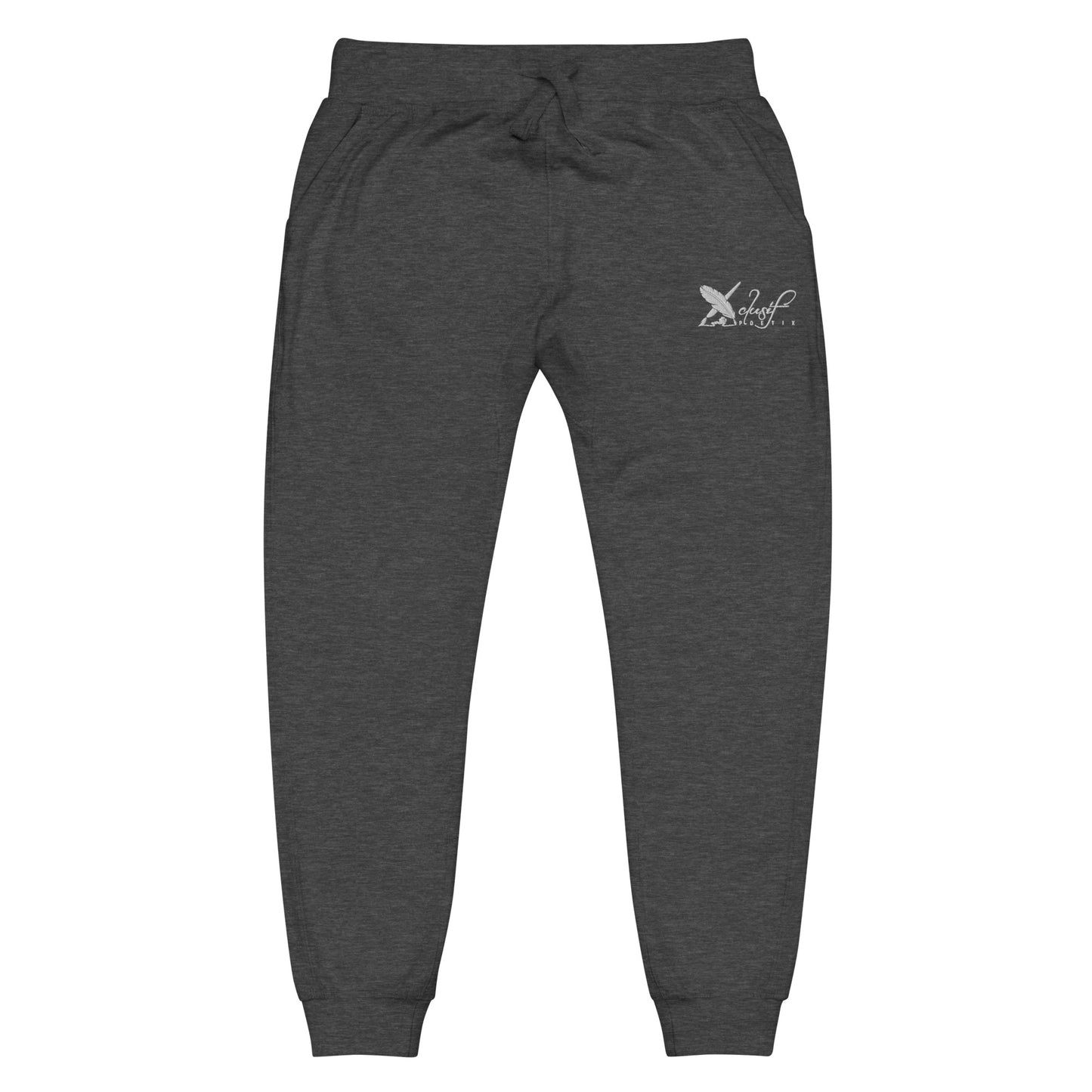 XCLUSIF POETIX WHITE LOGO Embroidery Unisex fleece sweatpants