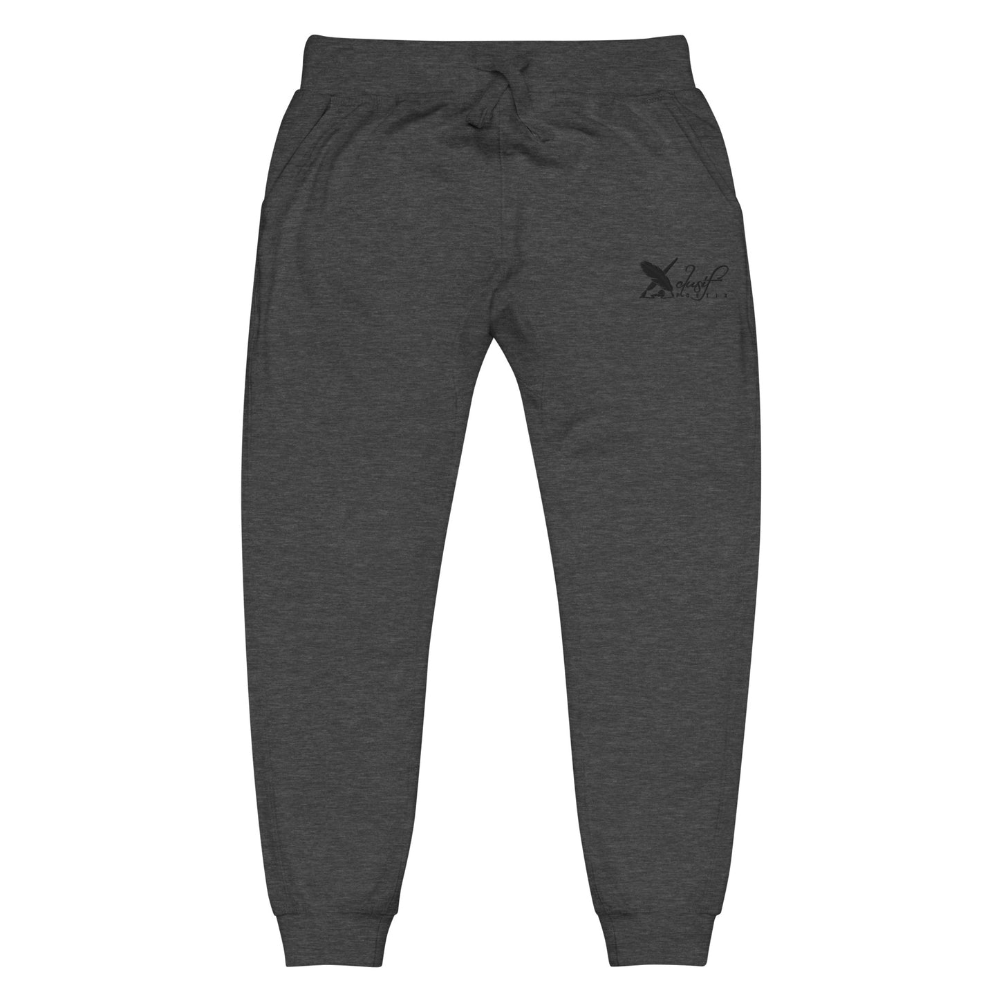 XCLUSIF POETIX BLACK LOGO Embroidery Unisex fleece sweatpants