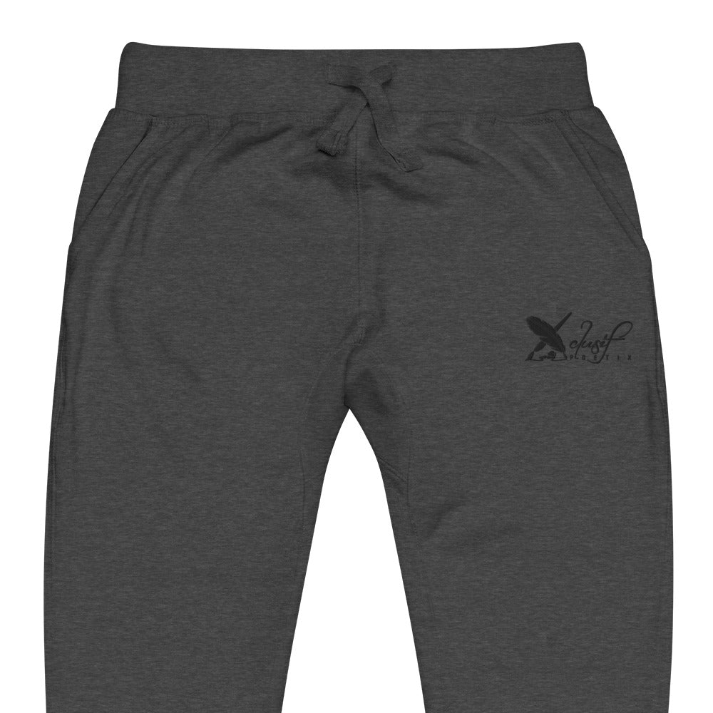 XCLUSIF POETIX BLACK LOGO Embroidery Unisex fleece sweatpants