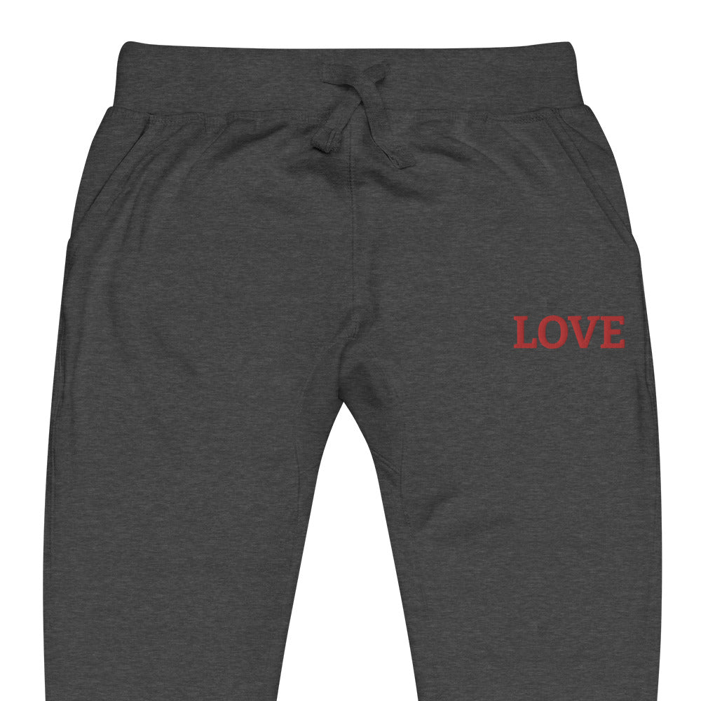 LOVE BY XCLUSIF POETIX Embroidery Unisex fleece sweatpants