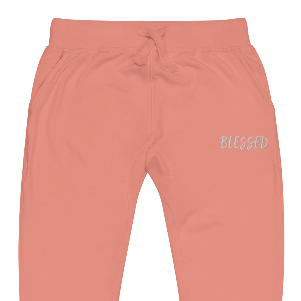 BLESSED BY XCLUSIF POETIX Embroidery Unisex fleece sweatpants