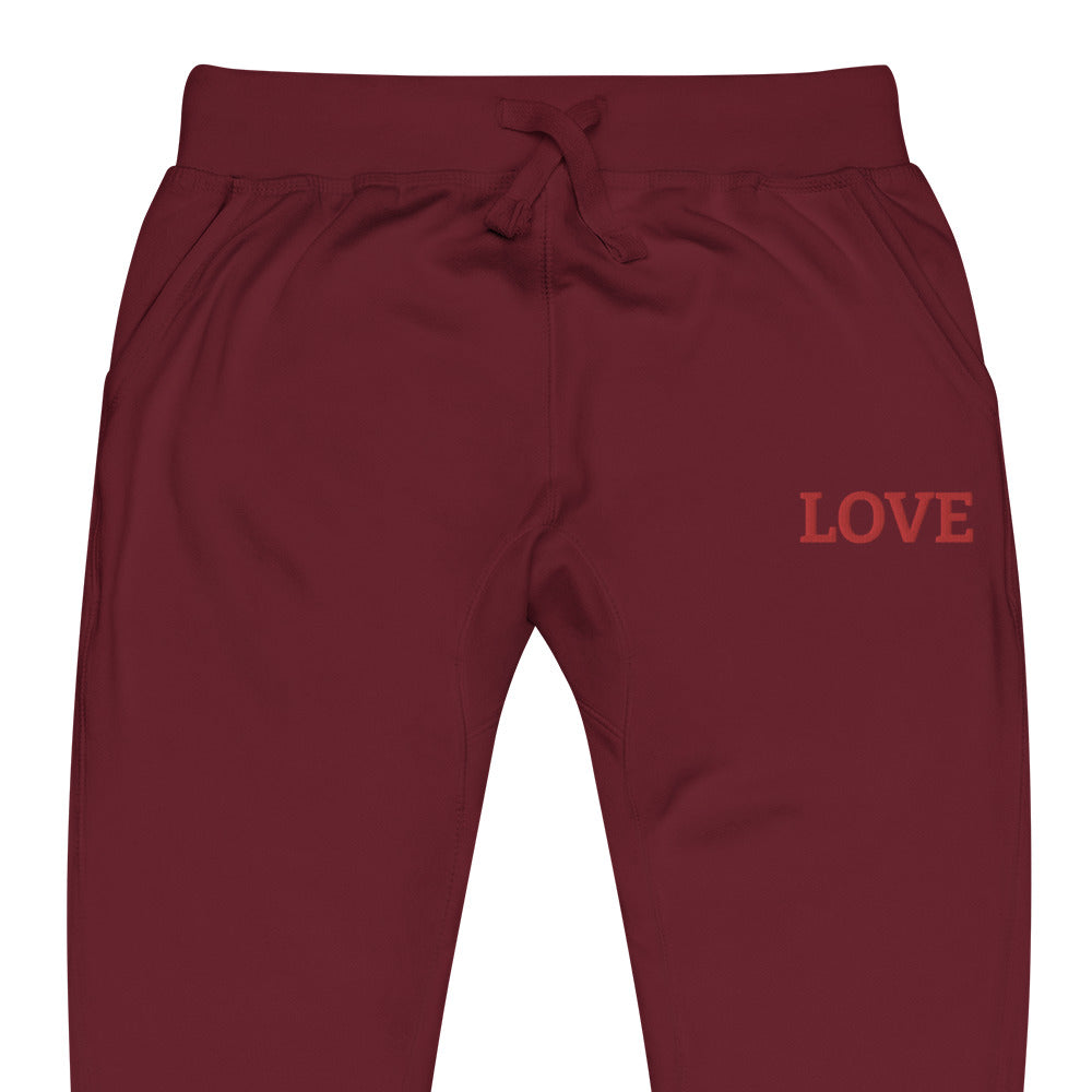 LOVE BY XCLUSIF POETIX Embroidery Unisex fleece sweatpants