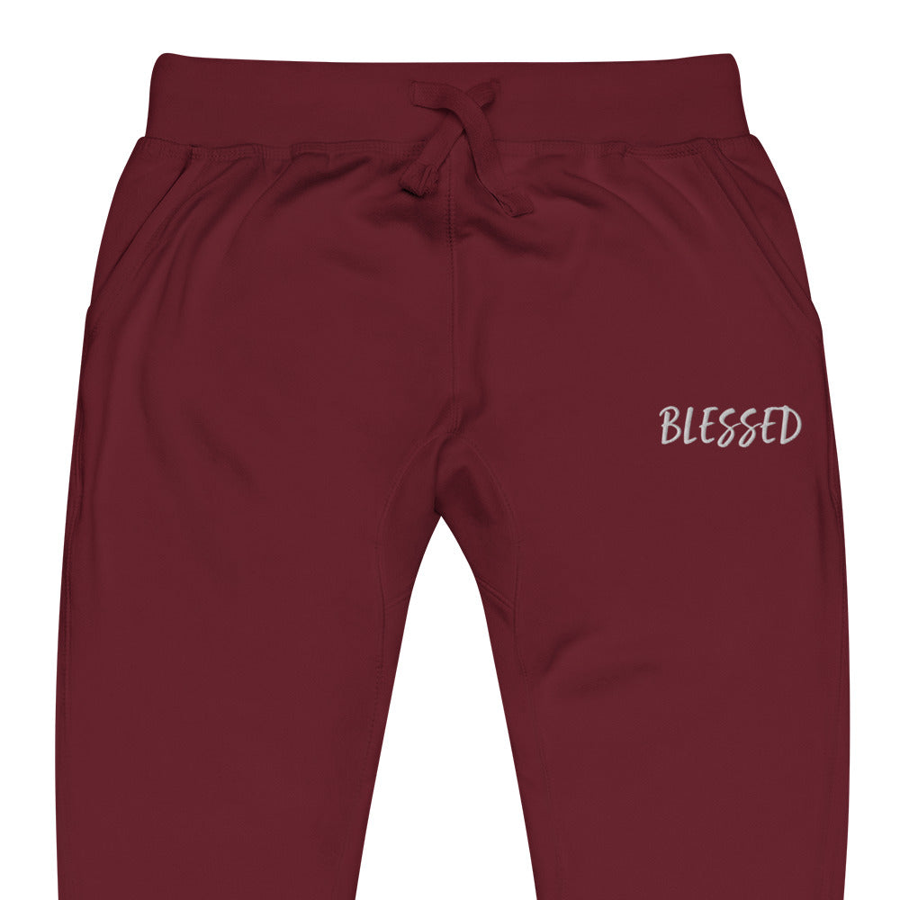 BLESSED BY XCLUSIF POETIX Embroidery Unisex fleece sweatpants