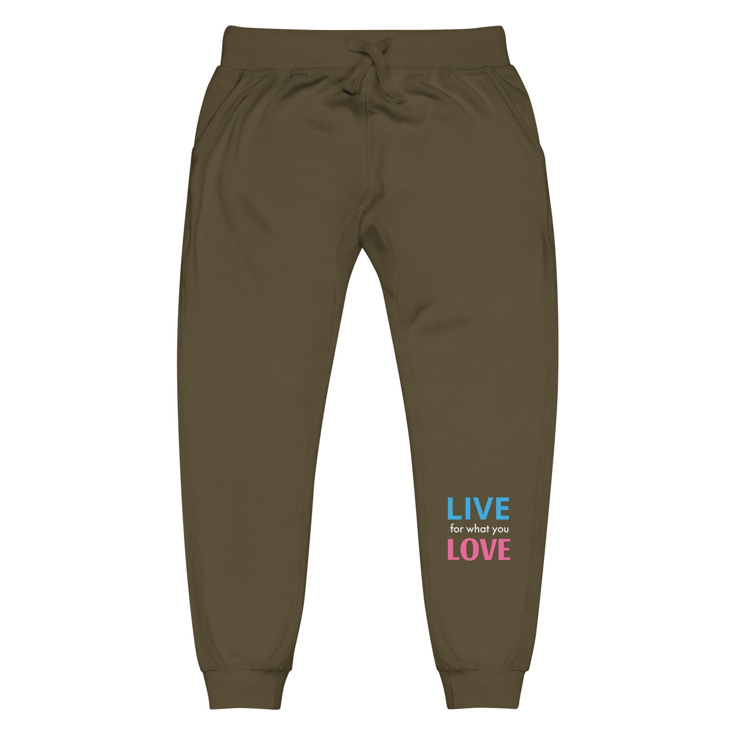 "LIVE FOR WHAT YOU LOVE" BY XCLUSIF POETIX Unisex fleece sweatpants