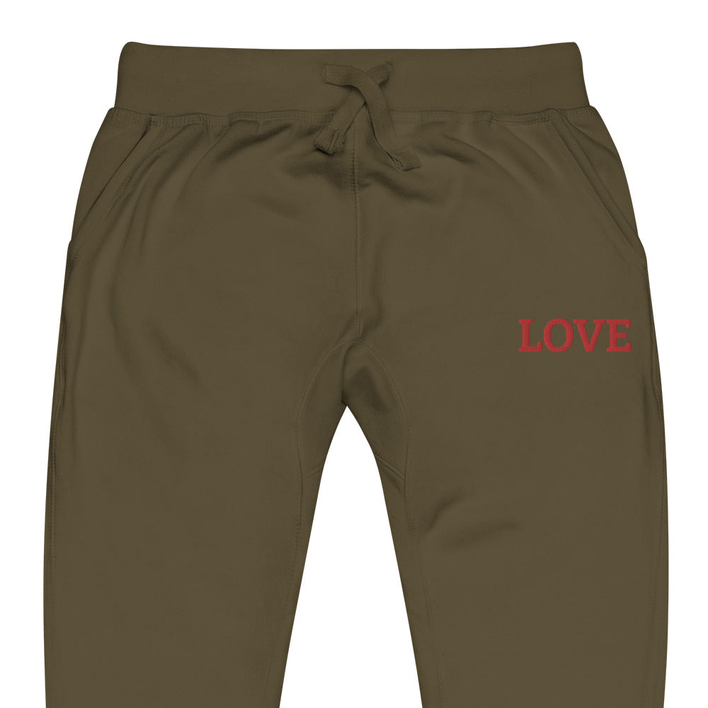 LOVE BY XCLUSIF POETIX Embroidery Unisex fleece sweatpants