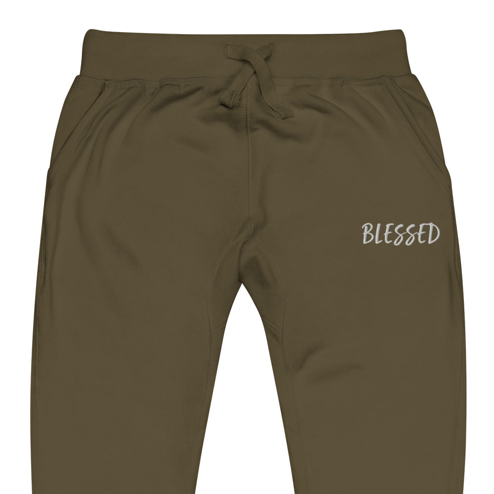 BLESSED BY XCLUSIF POETIX Embroidery Unisex fleece sweatpants