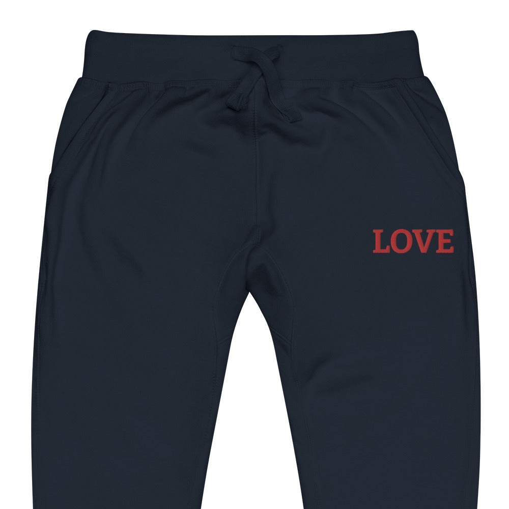 LOVE BY XCLUSIF POETIX Embroidery Unisex fleece sweatpants