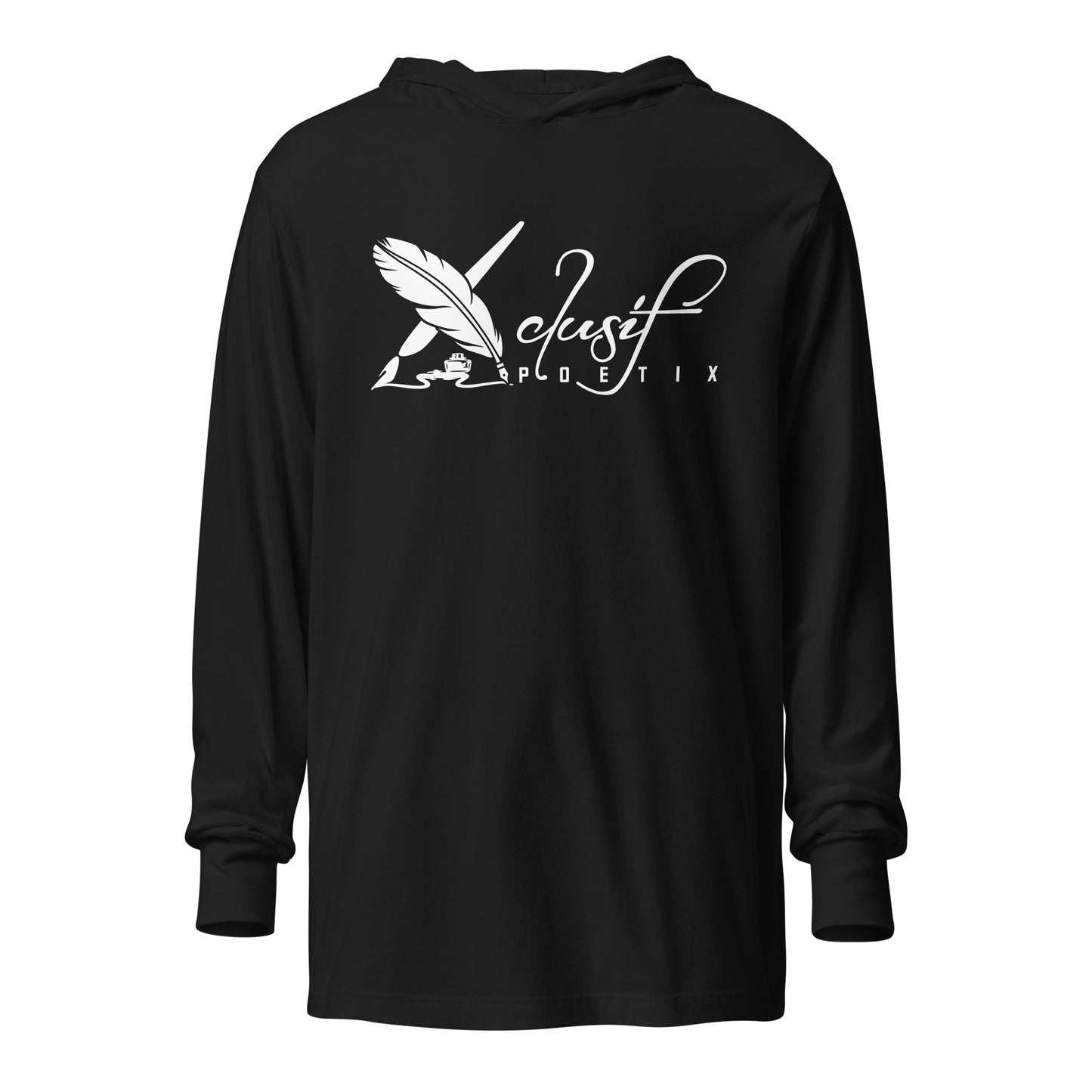 XCLUSIF POETIX WHITE LOGO Hooded long-sleeve tee