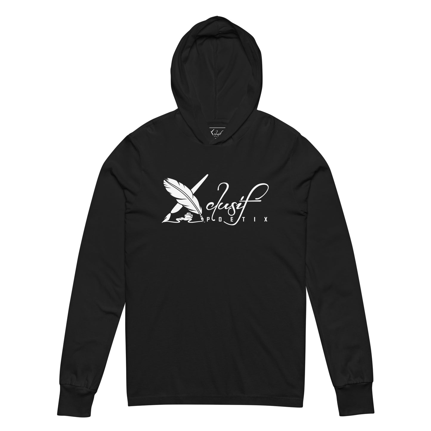 XCLUSIF POETIX WHITE LOGO Hooded long-sleeve tee