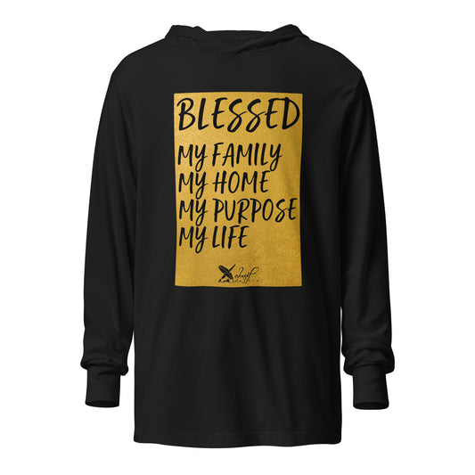 BLESSED BY XCLUSIF POETIX Hooded long-sleeve tee