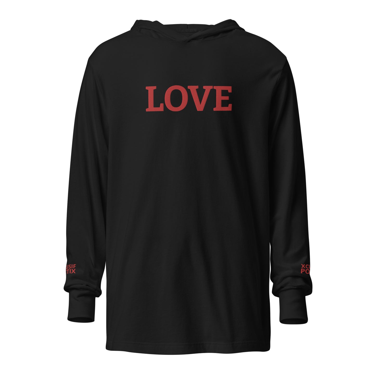 LOVE BY XCLUSIF POETIX Embroidery Hooded long-sleeve tee