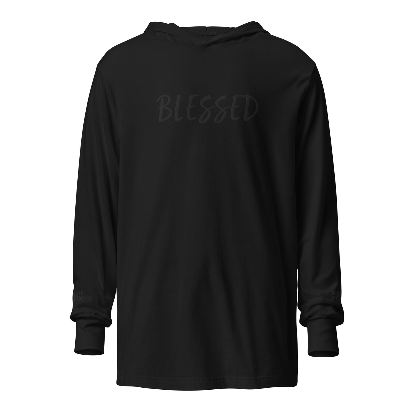 BLESSED BY XCLUSIF POETIX EMBROIDERY Hooded long-sleeve tee