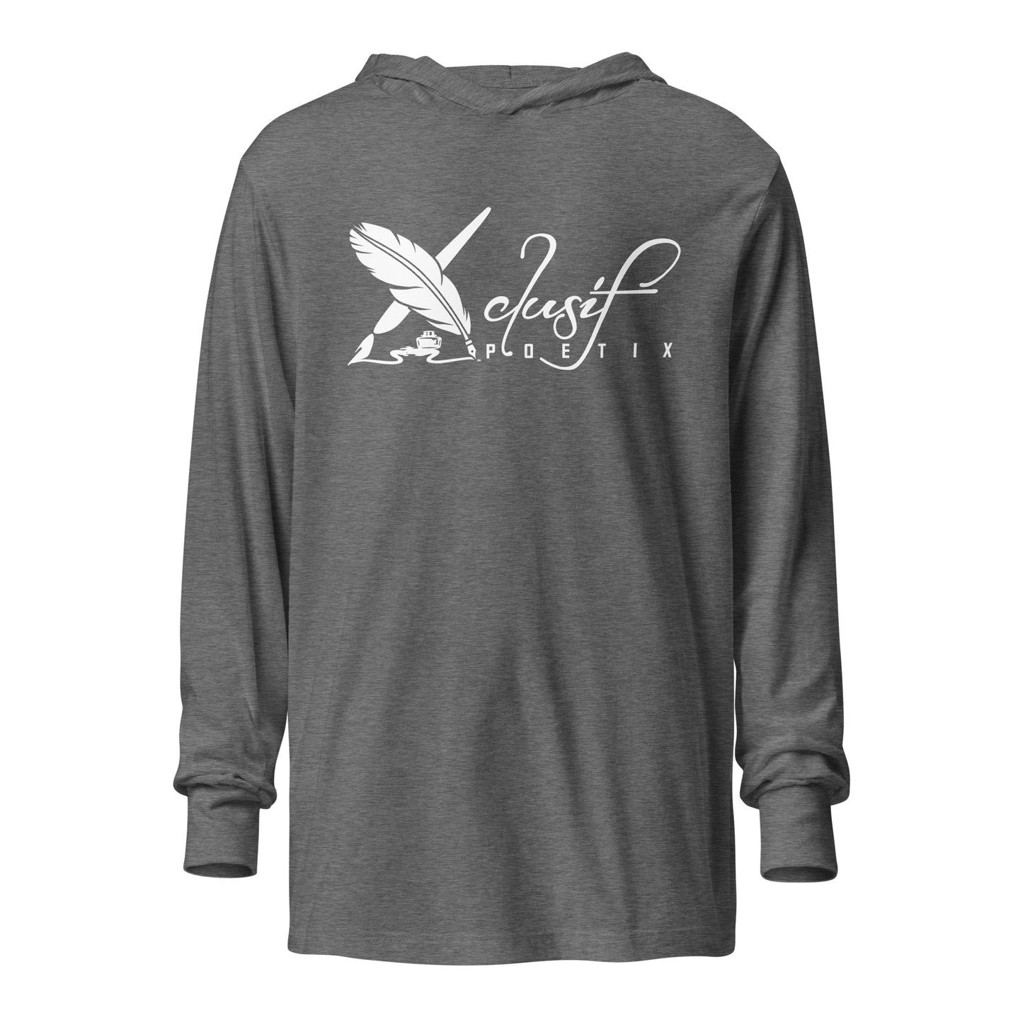 XCLUSIF POETIX WHITE LOGO Hooded long-sleeve tee