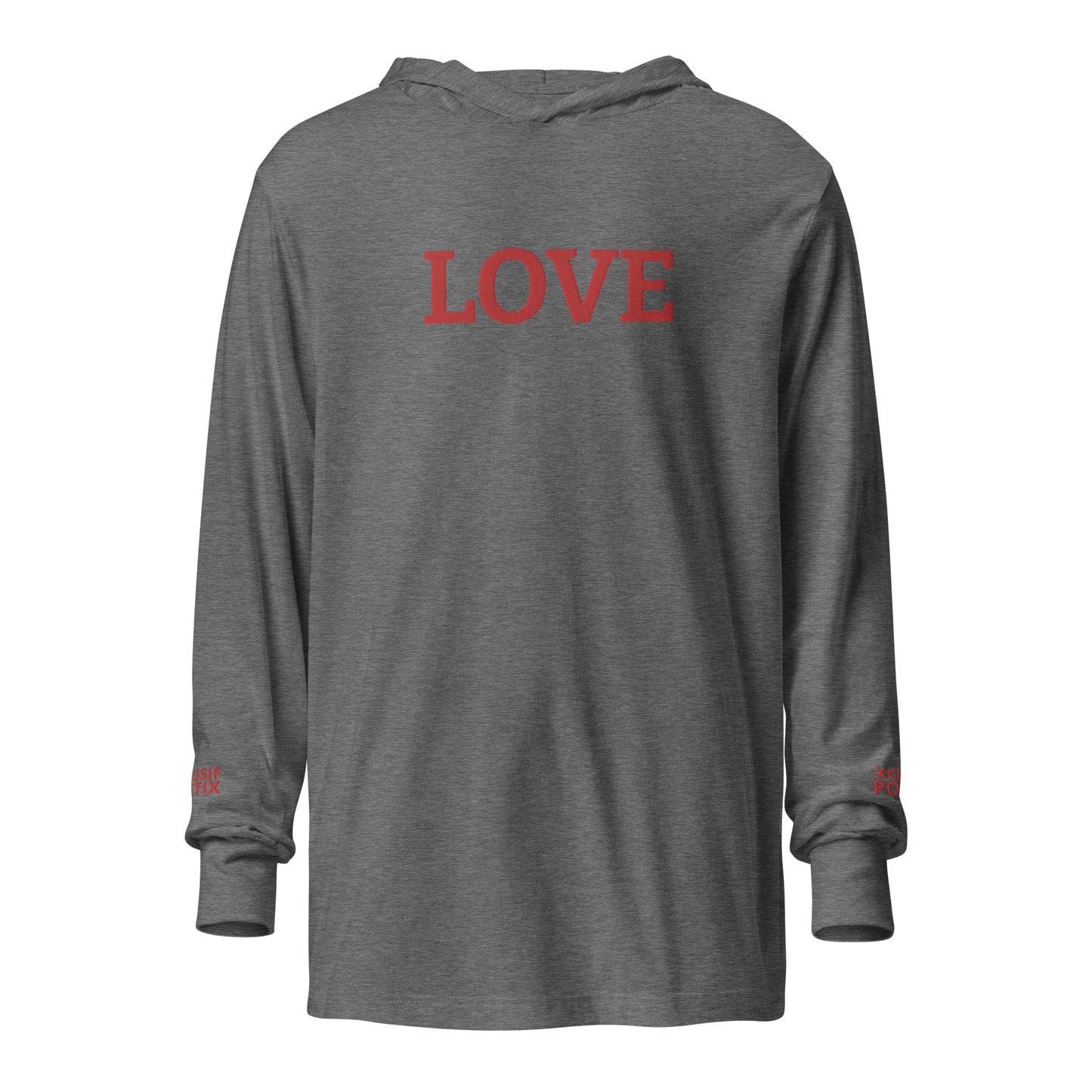 LOVE BY XCLUSIF POETIX Embroidery Hooded long-sleeve tee