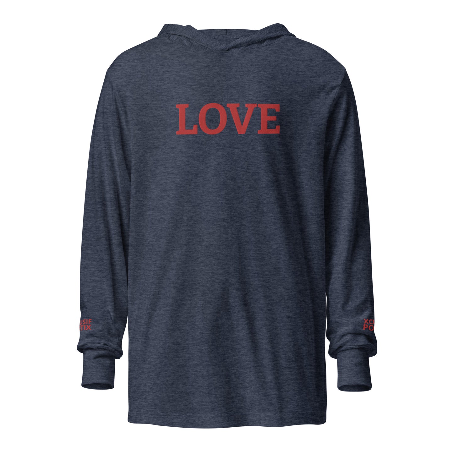 LOVE BY XCLUSIF POETIX Embroidery Hooded long-sleeve tee