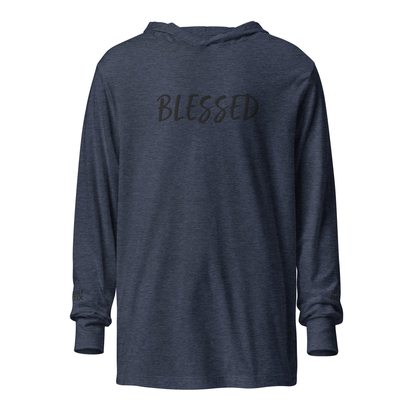 BLESSED BY XCLUSIF POETIX EMBROIDERY Hooded long-sleeve tee