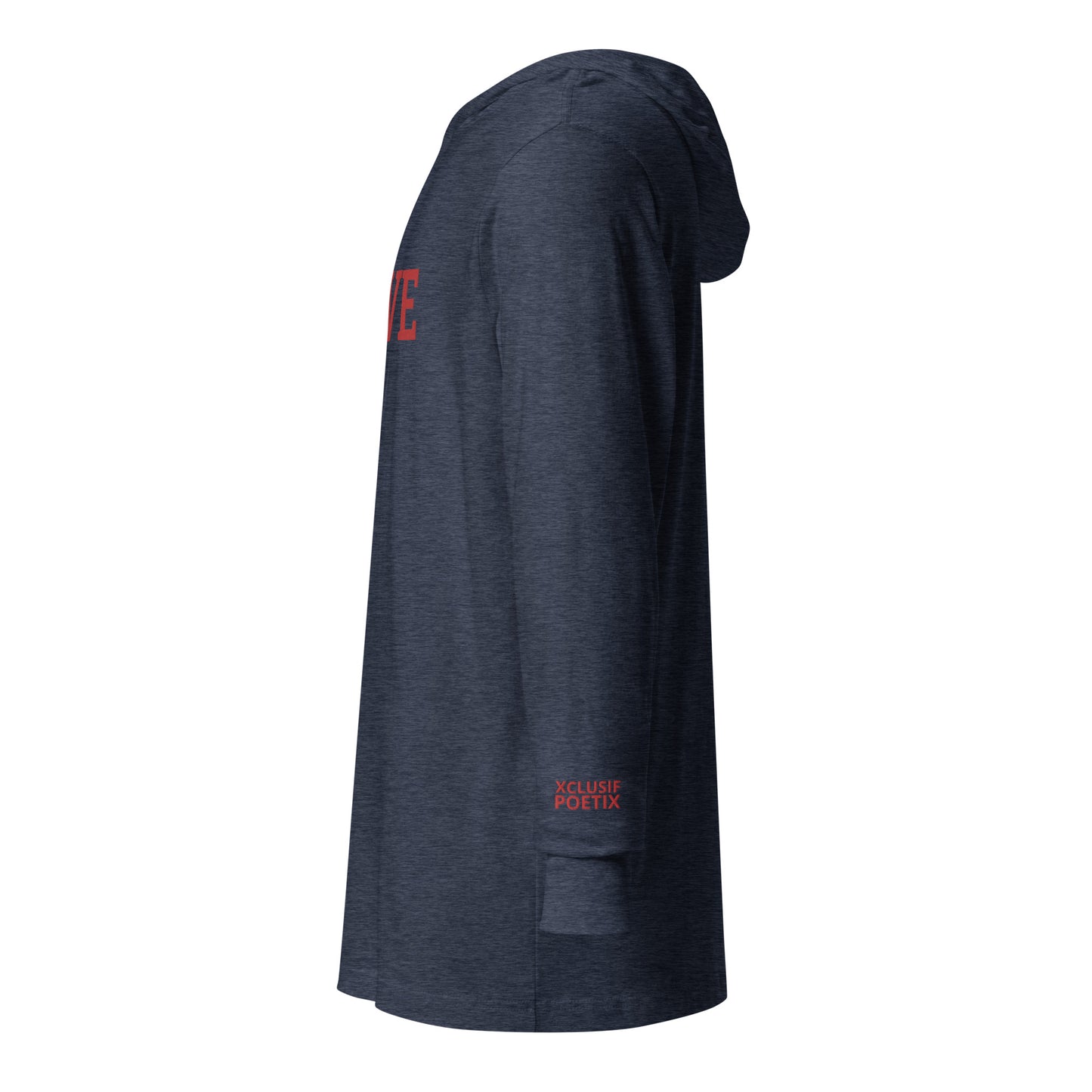 LOVE BY XCLUSIF POETIX Embroidery Hooded long-sleeve tee