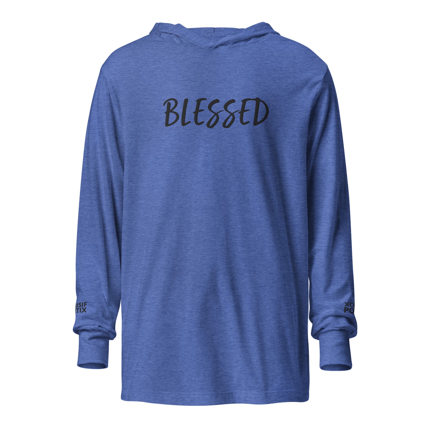 BLESSED BY XCLUSIF POETIX EMBROIDERY Hooded long-sleeve tee